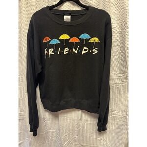 Unisex Black Friends Graphic Sweatshirt Size Medium Cotton/Poly
